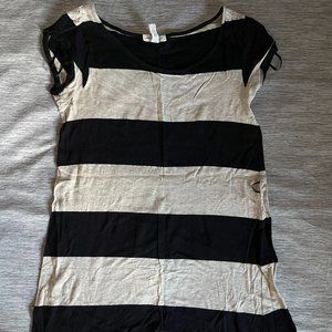 Black and Light Gray Striped Mini Dress - Women - S/M